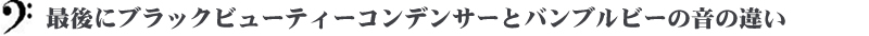 最後にブラックビューティーコンデンサーとバンブルビーの音の違い